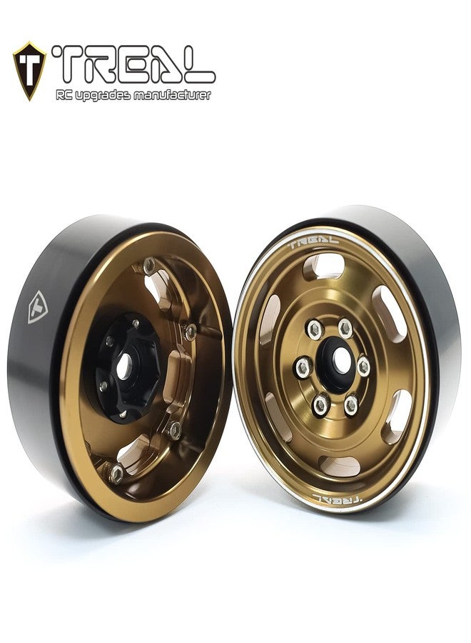 Treal Metal 1.9 Beadlock Wheel Rims 4pcs Vintage Design Wheel Hub for Wagon Wheel 1:10 RC Crawler Axial SCX10 II 90046 SCX10 III AXI03007 TRX-4 (Copper) - Image 3